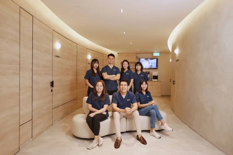Dr Joel Foo with the health screening team