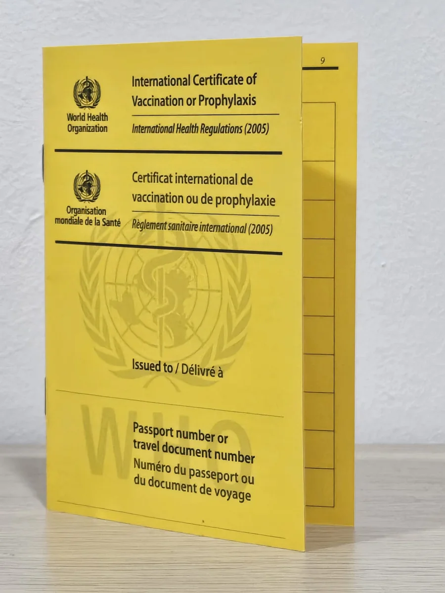 International Certificate of Vaccination or Prophylaxis, the WHO yellow card issued after yellow fever vaccination